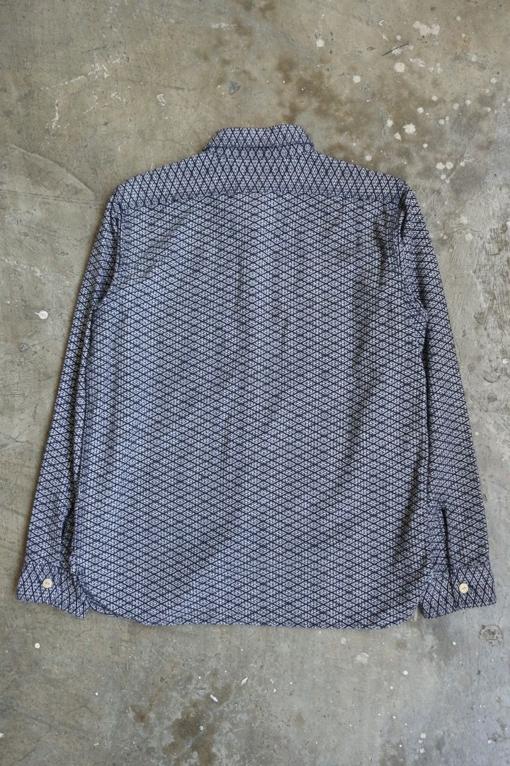 Samurai - S/S 15 - Sashiko Work Shirt (Category: Formal Shirts) located in Manila. Submitted by graymatter_ (Listing ID 1463220096, Image 2). Description: Samurai - S/S 15 - Sashiko Work Shirt Tagged Size: L Condition: 9/10 Material: 100% Cotton Made in: Japan Dimensions Length: 27.5 Width: 21.5 Shoulder: 17.5 Sleeve: 24.5.