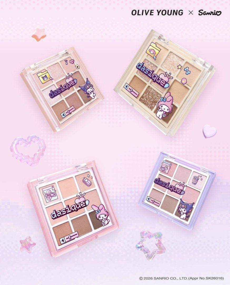 Sanrio Dasique Mini Shadow Palette (Category: Makeup) located in Manila. Submitted by shoprosiefinds (Listing ID 1463238359, Image 1). Description: ✨ Limited Edition 🎀 Available in 4 Shades Kuromi Edition Rose Milk Tea My Melody Edition Milk Latte Kuromi Edition Mauve Cassette My Melody Edition Peach Record 🇰🇷 Direct from Korea.