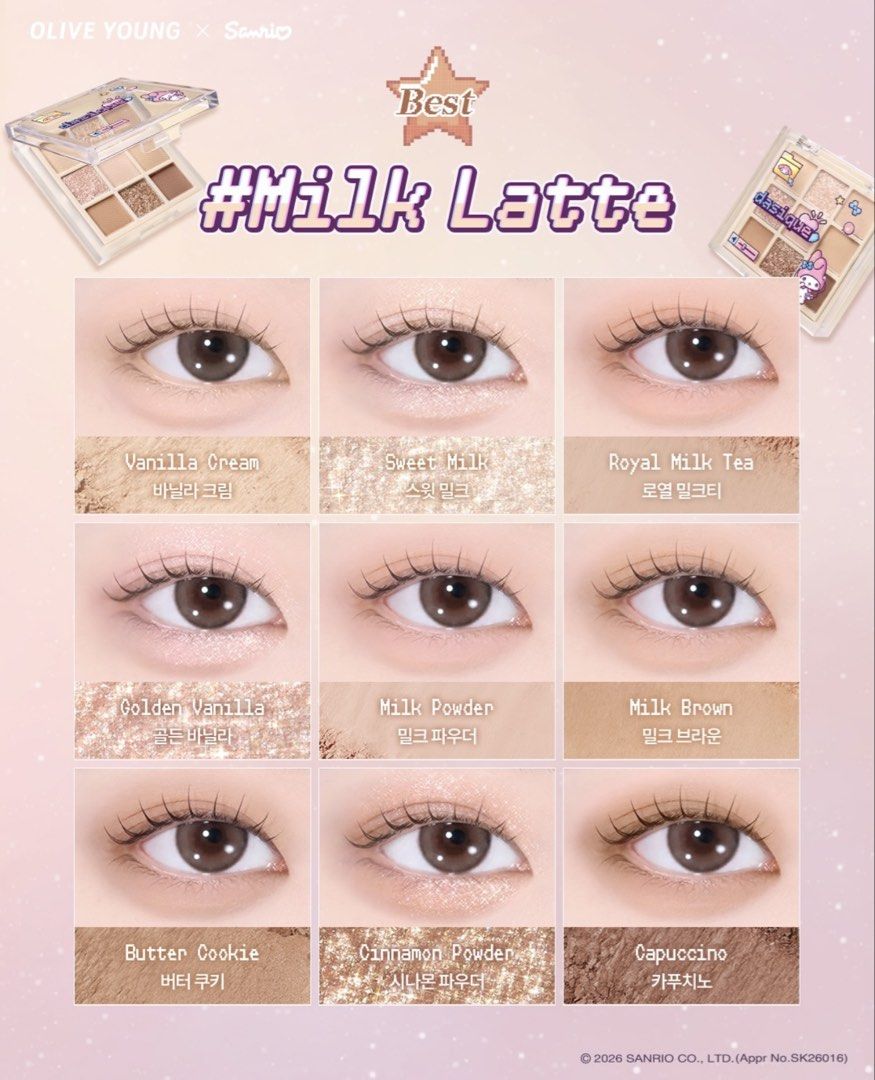 Sanrio Dasique Mini Shadow Palette (Category: Makeup) located in Manila. Submitted by shoprosiefinds (Listing ID 1463238359, Image 3). Description: ✨ Limited Edition 🎀 Available in 4 Shades Kuromi Edition Rose Milk Tea My Melody Edition Milk Latte Kuromi Edition Mauve Cassette My Melody Edition Peach Record 🇰🇷 Direct from Korea.