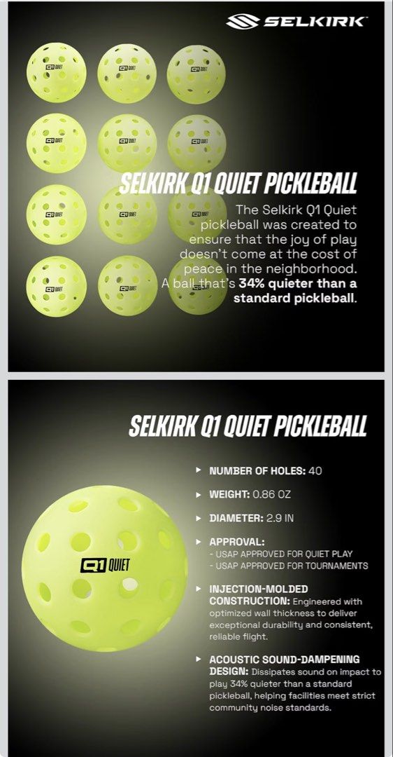 Selkirk Q1 Quiet Pickleball (Category: Racket and Ball Sports) located in Las Pinas. Submitted by biatster (Listing ID 1463130854, Image 2). Description: Pasabuy! ₱250 each, ETA Sep 30.