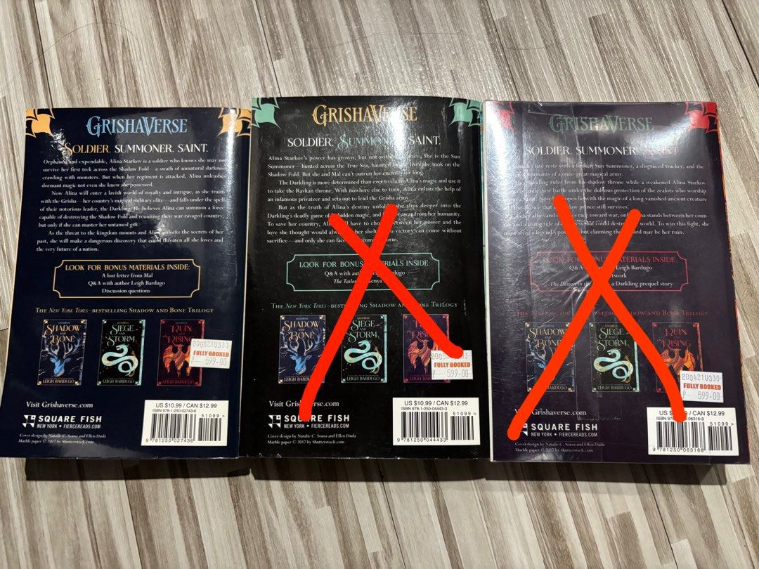Shadow and Bone Book 1 by Leigh Bardugo (Category: Storybooks) located in Paranaque City. Submitted by danicajs (Listing ID 1459851537, Image 2). Description: Shadow and Bone Trilogy (Books 1-3) RFS: Urgent Funds Needed • Shadow and Bone (PHP 300) • ❌ SOLD - Siege and Storm (PHP 300) • ❌ SOLD - Ruin and Rising (PHP 600) - Unopened .