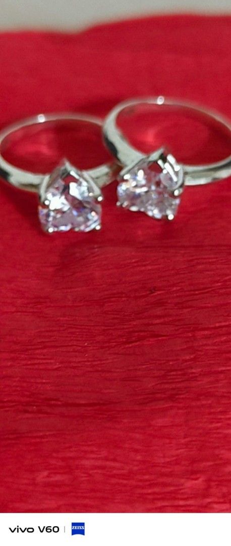 Silver Ring with Pear Cut Cubic Zirconia (Category: Rings) located in Manila. Submitted by shine_diamond88 (Listing ID 1463323910, Image 2). Description: 2ct heart cut lab grown diamond engagement ring 14k whitegold Size:6/7.