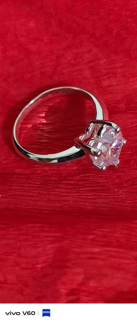 Silver Ring with Pear Cut Cubic Zirconia (Category: Rings) located in Manila. Submitted by shine_diamond88 (Listing ID 1463323910, Image 3). Description: 2ct heart cut lab grown diamond engagement ring 14k whitegold Size:6/7.
