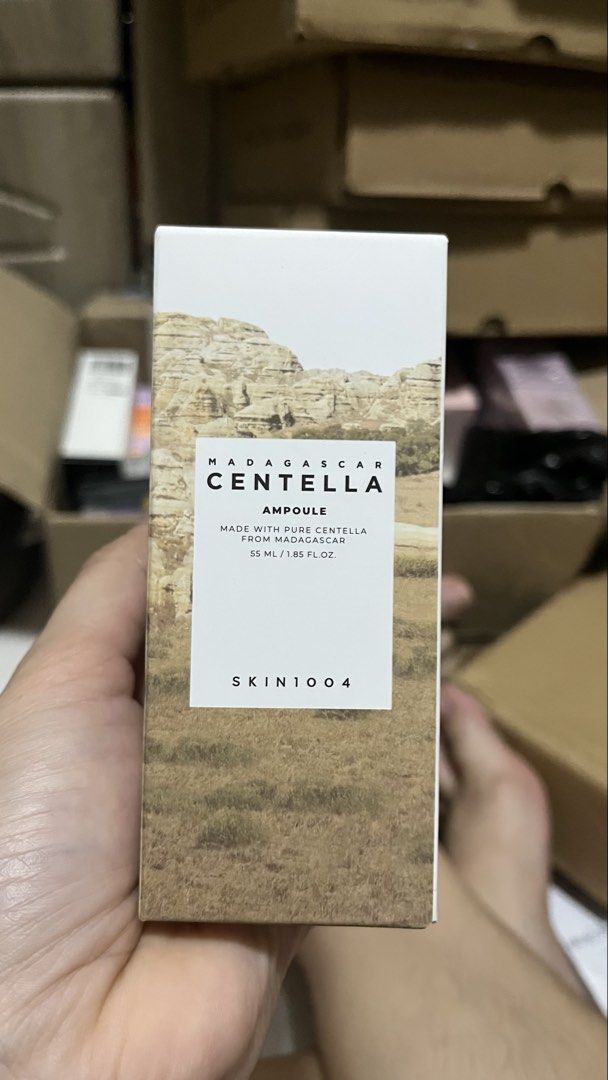 SKIN1004 Madagascar Centella Ampoule 55ml (Category: Face Care) located in Rizal. Submitted by skincarehaulph (Listing ID 1463160590, Image 1). Description: - SKIN1004 Madagascar Centella Ampoule - Made with pure Centella from Madagascar - Calms, soothes, and purifies skin - Contains 30,000ppm Centella Asiatica Extract - 55 ml / 1.85 fl oz - Non-comedogenic tested - Skin irritation tested.