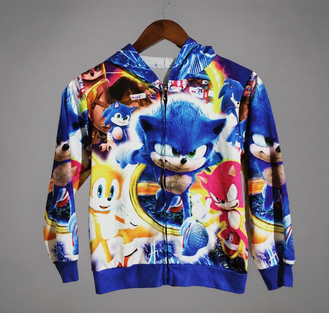 Sonic The Hedgehog Hoodie (Category: Babies & Kids Fashion) located in Bangued. Submitted by daysusagoodies (Listing ID 1460953870, Image 1). Description: SONIC THE HEDGEHOG Youth Medium to Large W18.5XL20.5 Cut Tags.
