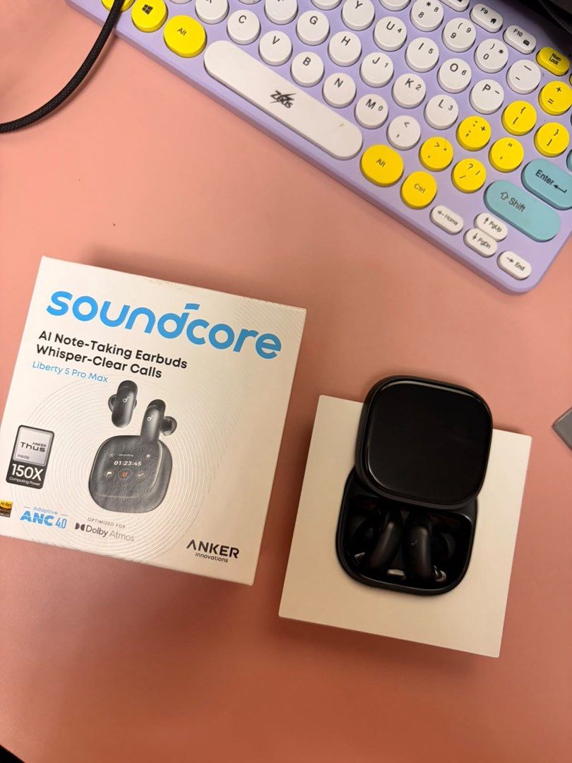 Soundcore Liberty 5 Pro Max AI Note-Taking Earbuds (Category: Earphones) located in Manila. Submitted by sauceh03-32601 (Listing ID 1463321349, Image 3). Description: FOR SALE! Soundcore Liberty 5 Pro max wireless earbuds (Bnew) Selling for only 8,000 PhP (13,000 SRP) - With box - Extra buds - Warranty Manila Area.