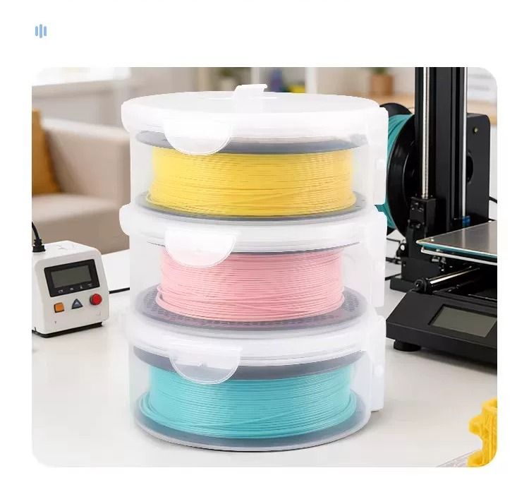 Keep filament Dry with Stackable Storage Boxes! (Category: Craft Supplies & Tools) located in Singapore. Submitted by wiiplay (Listing ID 1463239708, Image 5). Description: Stackable 3D Printer Filament Spool Storage Boxes - Keep your 3D printer filament tidy and organized. - Stackable design saves space and keeps your desk neat. - Vertical storage solution. - Each box holds one spool of filament. - Clear plastic allows easy visibility of filamen