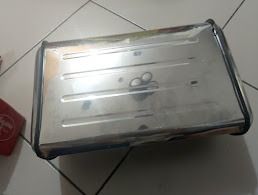 Stainless steel bread box (Category: Cookware & Accessories) located in Quezon City. Submitted by susmaryosep1 (Listing ID 1463255853, Image 3). Description: Stainless steel bread box to keep bread fresh - Easy access with roll-top lid - Sleek design complements any kitchen counter - Ideal for storing bread, pastries, and baked goods 1k.