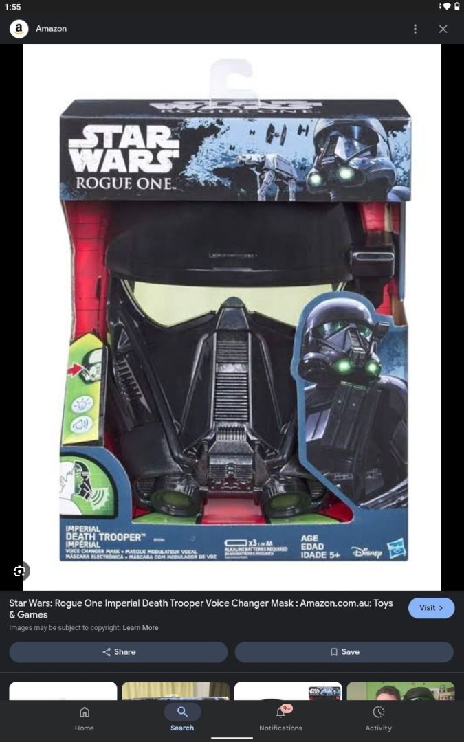 Star Wars Halloween mask Helmet transformers (Category: Western Merchandise) located in Manila. Submitted by katz.lee (Listing ID 1463121887, Image 2). Description: Brand new Hasbro star wars at php1200 each Stormtrooper Voice Changer Helmet - Amplifies your voice for realistic trooper sound effects Pic internet reference Brand new Hasbro transformers Optimus prime helmet php1200 Pic internet reference Misb Hasbro 5 inches action fig set of 3 php