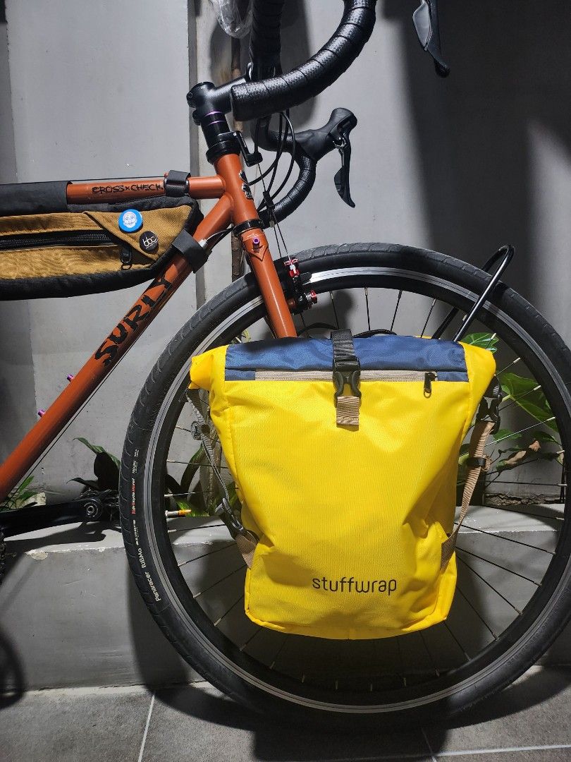 Stuffwrap Pannier Bag Pair (Category: Bicycles) located in Manila. Submitted by bhoypablo (Listing ID 1463284761, Image 2). Description: For sale Pannier bags Good as brandnew 1x lang nagamit sa ride Stuff wrap local bag maker Dm me for inquiries. Thank you!.