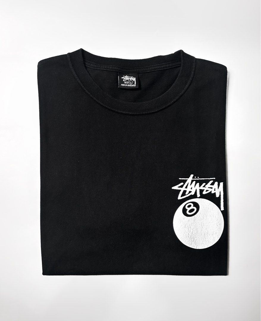 Stussy 8Ball Tee (Category: Formal Shirts) located in Subic. Submitted by grail.stuffz (Listing ID 1463298983, Image 1). Description: Stussy 8Ball Tee Size: S-M Width: 21 inches Length: 27 inches In Good condition. Minimal Hairlines .