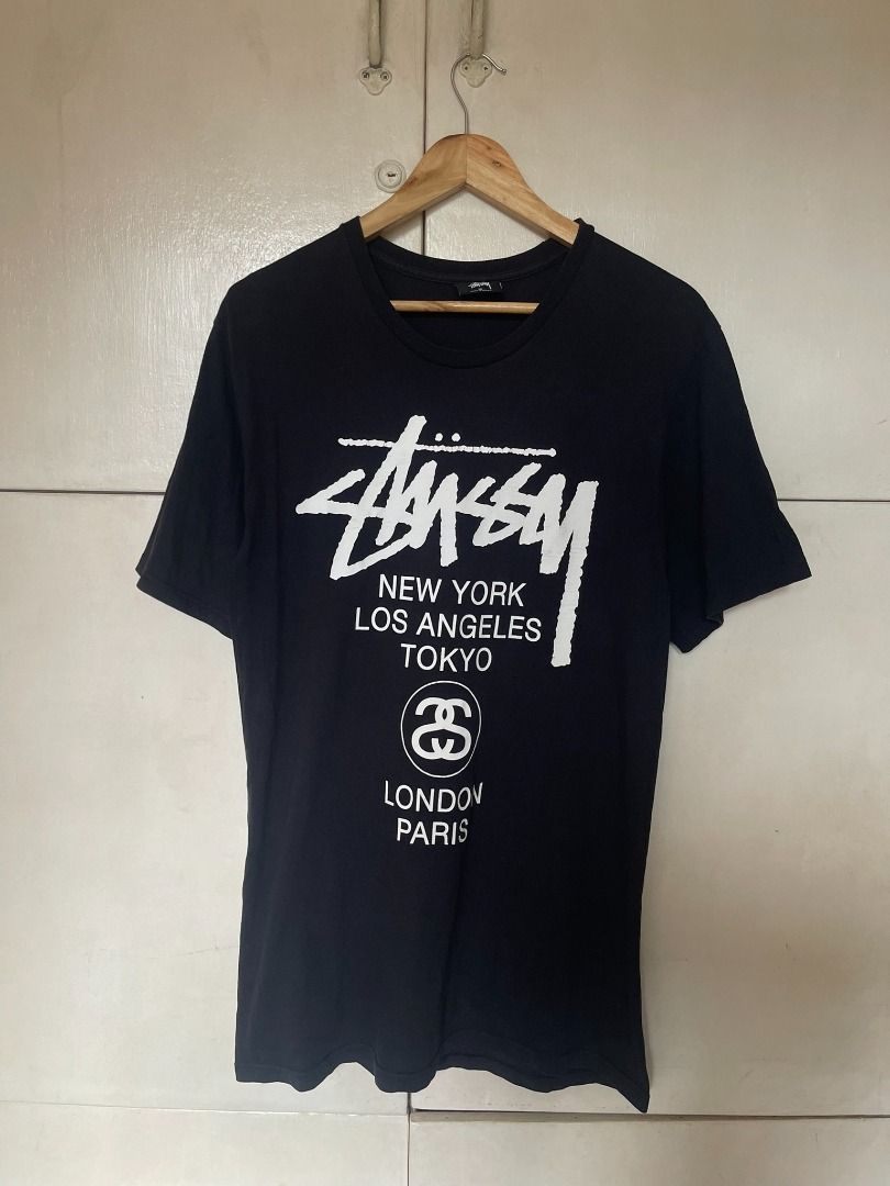 AUTHENTIC STUSSY 'WORLD TOUR' SHIRT (Category: Tshirts & Polo Shirts ) located in Manila. Submitted by ako.si.lemmor (Listing ID 1463270954, Image 1). Description: This item is authentic but thrifted, manage your expectation. Dimes: 20X28 (L) Color rate: 8.5/10 Issue: Few crack prints Ship at your own cost or pickup Mandaluyong..