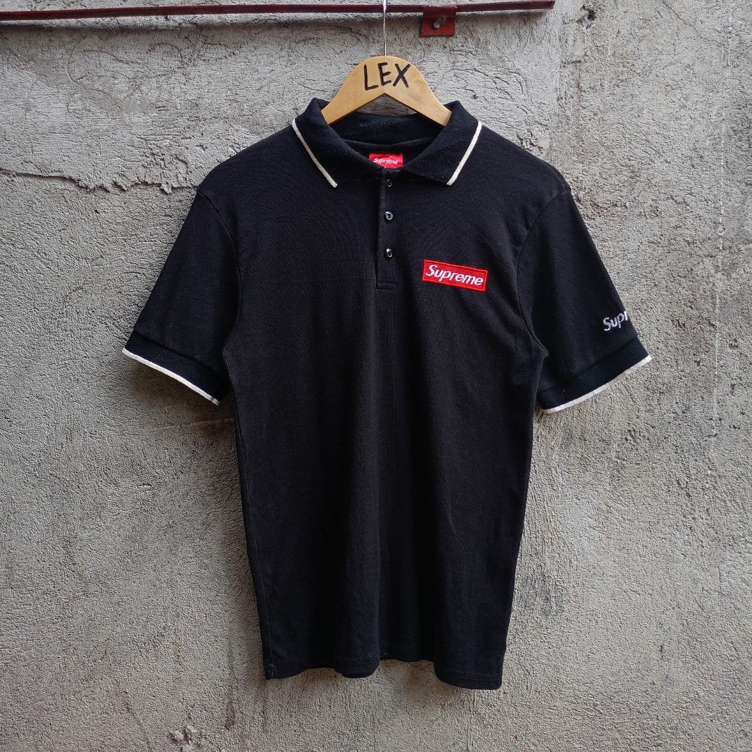SUPREME POLO SHIRT (Category: Tshirts & Polo Shirts ) located in Koronadal. Submitted by thriflex.29 (Listing ID 1463272807, Image 1). Description: SUPREME POLO SHIRT BLACK Size: Small Measurements: Width 18.5 Length 26 Condition: 9/10 - Excellent Colorate: 9.5/10 Issue: Print sa likod ng collar Mine: 300.
