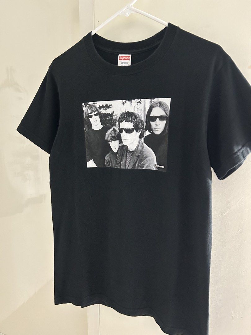 Supreme Velvet Underground Tee (Category: Formal Shirts) located in Subic. Submitted by grail.stuffz (Listing ID 1463298202, Image 2). Description: Supreme Velvet Underground Tee Size: Small Width: 19 Inches Length: 26 Inches In good condition. Minor hairline back part. Rare. .