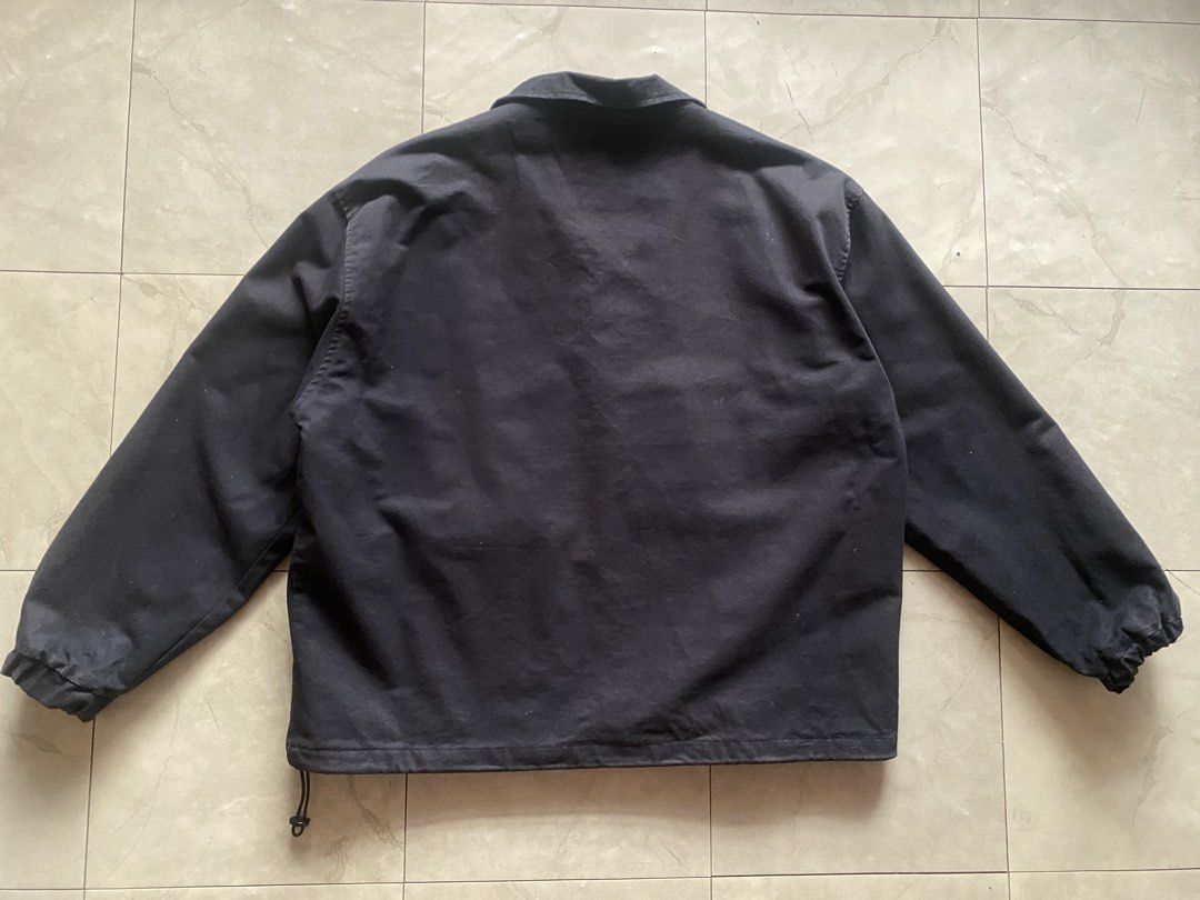Techwear Graphic Patch Zip-Up Utility Jacket (Category: Coats, Jackets and Outerwear) located in Cabuyao City. Submitted by kekjct (Listing ID 1463237001, Image 2). Description: Condition: 8/10 Size: Boxy Fit — 26” Pit-to-Pit × 26” Length Color: Washed Black / Dark Charcoal Details: • Cargo chest pockets • Industrial graphic patches • Full-zip + high collar • Adjustable hem & elastic cuffs • Great for streetwear / techwear MOP: Meetup • Pickup • 