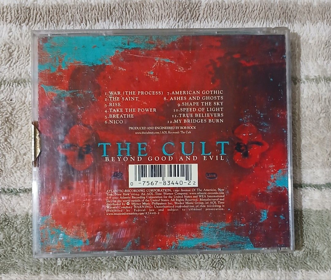 The Cult Beyond Good and Evil CD Album (Category: CDs & DVDs) located in Manila. Submitted by miczngrz (Listing ID 1463281156, Image 2). Description: - The Cult: Beyond Good and Evil CD - Price: 400 (buy 2 or more CDs from my listings to get a discount) - Features all 12 original tracks - Includes original booklet with lyrics and band photos - Essential for any fan of The Cult.