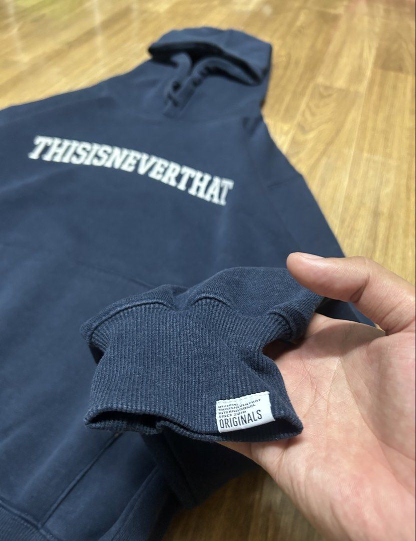 Thisisneverthat® Arch-Logo Hoodie (Category: Coats, Jackets and Outerwear) located in Manila. Submitted by thrift.lnc (Listing ID 1463168401, Image 3). Description: Thisisneverthat® Arch-Logo Hoodie (embroidery logo, pristine condi) M on tag M to L fittings (Dimes) Width: 24 Length: 26 Issue: ❌ Mine: ₱1199 - Manage your expectations. Some issues may not be seen or indicated. - Color may vary due to lighting Shipping: Lalamove/J&T 📍Manila, Sta. M