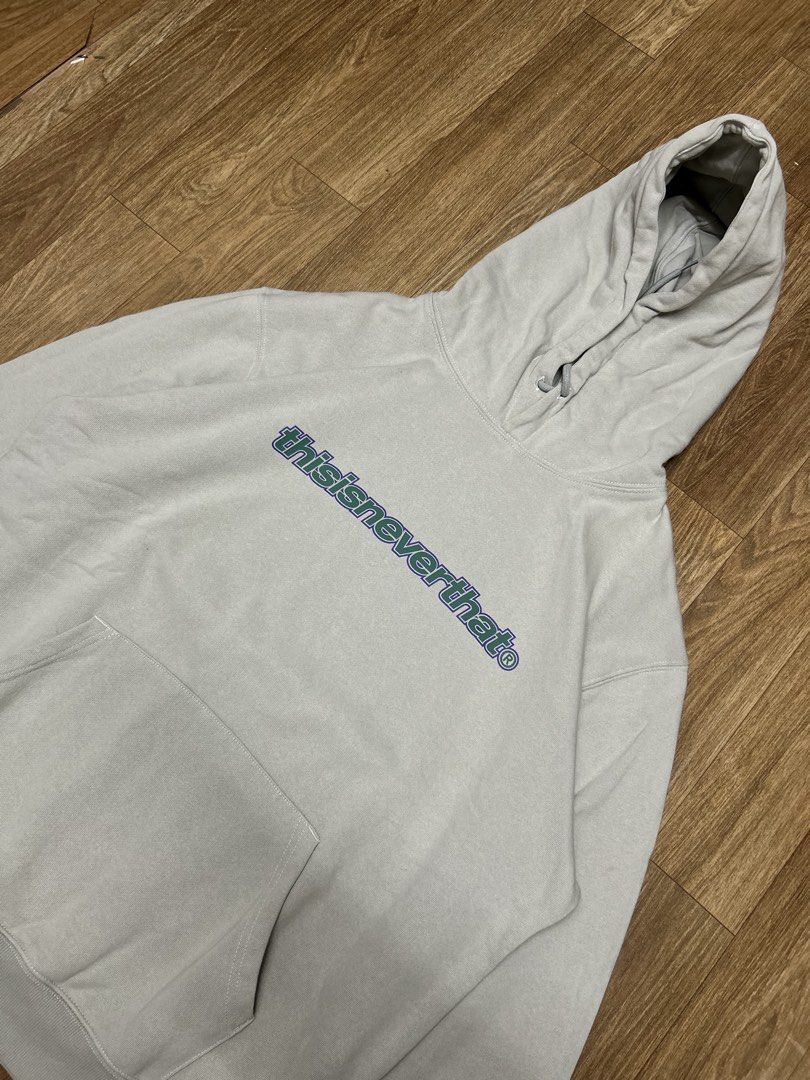 Thisisneverthat® T-Logo Hoodie (Category: Coats, Jackets and Outerwear) located in Manila. Submitted by thrift.lnc (Listing ID 1463168739, Image 2). Description: Thisisneverthat® T-Logo Hoodie (print logo, as new condition) XL on tag L to XL fittings (Dimes) Width: 25 Length: 29 Issue: ❌ Mine: ₱1199 - Manage your expectations. Some issues may not be seen or indicated. - Color may vary due to lighting Shipping: Lalamove/J&T 📍Manila, Sta. Mesa.