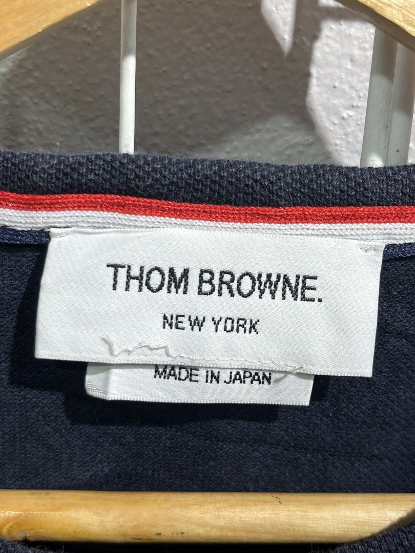 Thom Browne New York Crew Neck Tee (Category: Luxury Apparel) located in Tuguegarao City. Submitted by preowned_curation (Listing ID 1463128669, Image 3). Description: 4 Bar Sleeve Stripe Size 1 (Front length: 24, Back Length: 26 x 18.5) Minor dirt Color rate 9.5/10 Needs lightwash only 750 + SF.