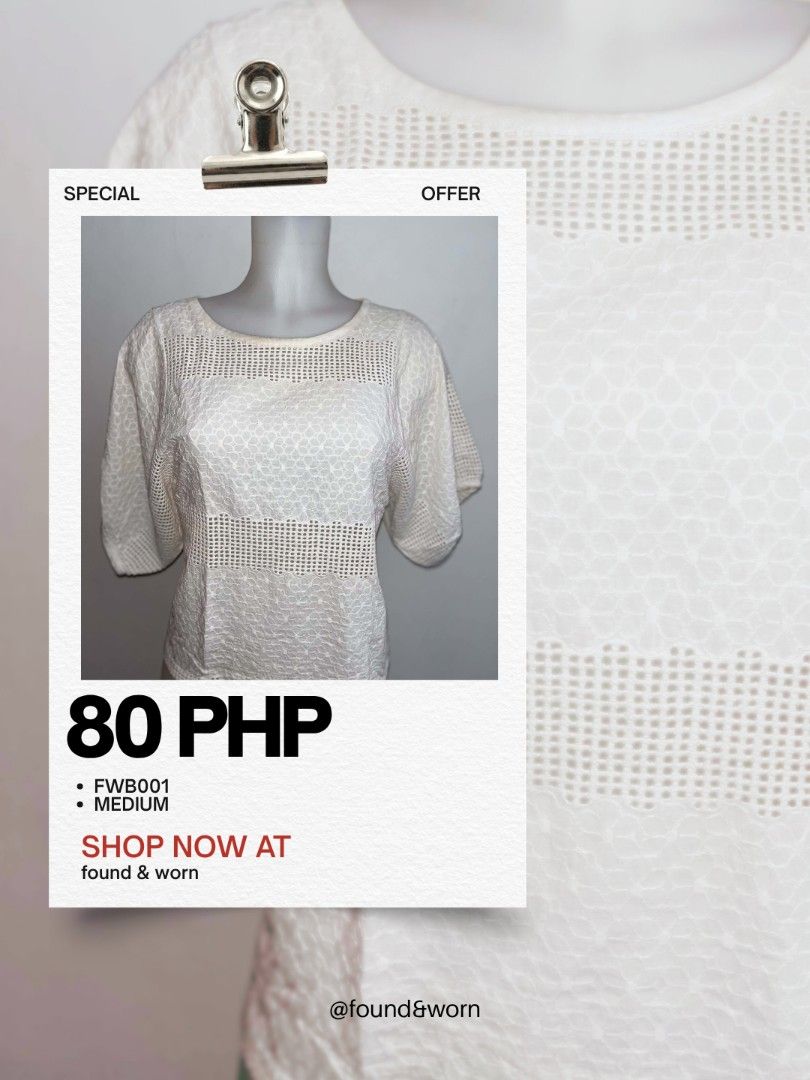 Thrift Clothes (Category: Activewear) located in Manila. Submitted by found.n.worn (Listing ID 1463166925, Image 1). Description: 𐙚₊˚⊹ FOR SALE! ⊹˚₊𐙚 ୨୧ FASHION BLOUSES — ₱80 ୨୧ PLAIN POLOS — ₱80 ୨୧ STRIPE POLOS — ₱80 ୨୧ BLAZERS & JACKETS — ₱50 📌 HOW TO CLAIM: Comment MINE + ITEM CODE First to comment gets the item! 🤎 📍 Location: General Trias, Cavite 🚚 Shipping available: J&T / Lalamove 💸 Shipping fee: Shoulder by buyer ✨ All items are pr