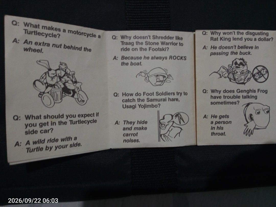 TMNT National Turtle Quiz Jokebook (Category: Children's Books) located in Davao. Submitted by banana.pancake (Listing ID 1463321405, Image 2). Description: shipping thru J&T door to door.