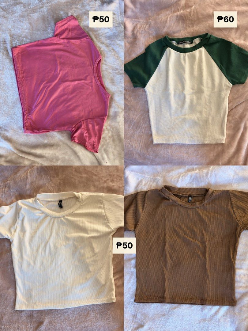 Tops (Category: Shirts) located in Manila. Submitted by shxntx (Listing ID 1463159134, Image 3). Description: Decluttering my pre-loved tops i barely even used. Tops are from shein/zara/topshop/tiktok shop/sola. 💘 sizes S-M frames.