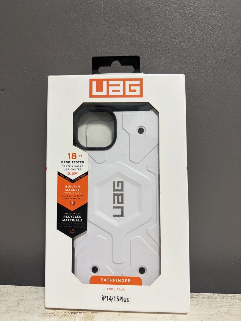 UAG Pathfinder Case with MagSafe for iPhone 14 Plus / 15 Plus (White) (Category: Cases & Sleeves) located in Pulilan. Submitted by markcrz_ (Listing ID 1463261123, Image 2). Description: Selling UAG (Urban Armor Gear) Pathfinder Series Case with MagSafe for iPhone 14 Plus & iPhone 15 Plus.