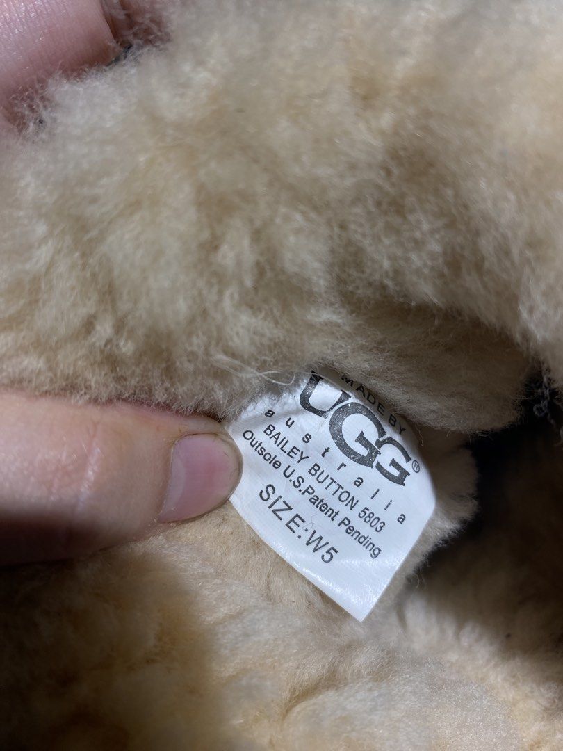 UGG Australia Bailey Button Boots (Category: Boots) located in Baguio. Submitted by workwear2600 (Listing ID 1463203186, Image 3). Description: - Classic UGG Bailey Button boots - Color: Tan/Beige - Size: Women's 5 (W5) - Features warm sheepskin lining for ultimate comfort - Signature UGG Australia sole - Convenient side button closure - Ideal for everyday casual wear.
