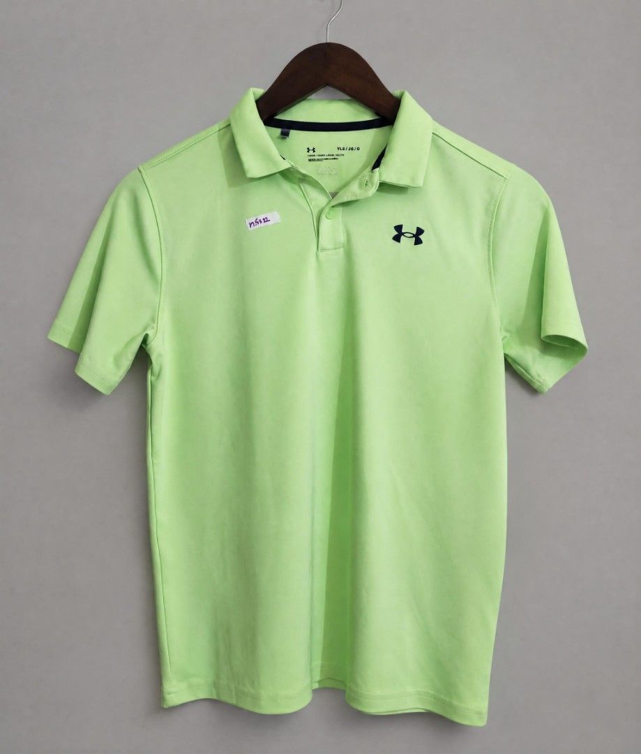 Under Armour Polo Shirt (Category: Babies & Kids Fashion) located in Bangued. Submitted by daysusagoodies (Listing ID 1460955163, Image 1). Description: UNDER ARMOUR YLG on the tag W17.5xL22 Best fit boys age 12-14 Has some minor stains PM for more photos.