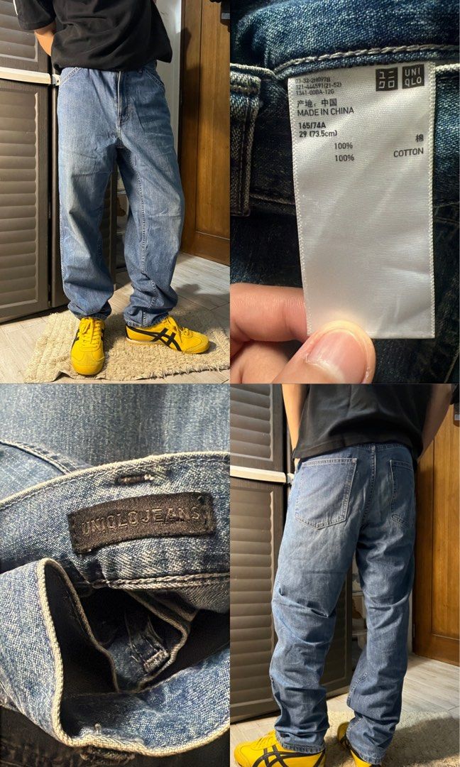 Uniqlo Denim Pants (Category: Jeans) located in Angono. Submitted by odd.fitt (Listing ID 1463294636, Image 1). Description: 29 on tag Fits small to medium 32W 41L 8H No issue.