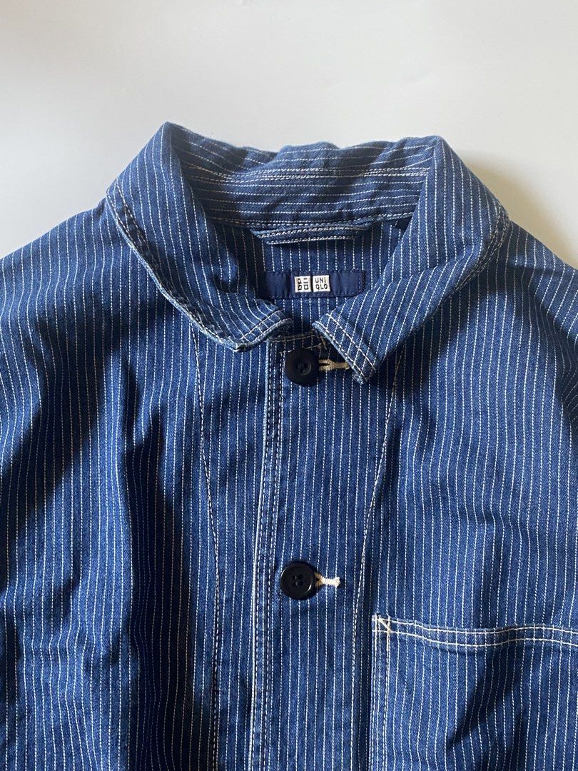 Uniqlo Denim Work Jacket (Category: Coats, Jackets and Outerwear) located in Manila. Submitted by finofindthisart (Listing ID 1463242192, Image 3). Description: Length 27 Width 20 Measured it by inches P850 Issue: N/A This is a pre-loved/thrifted items and may show minor signs of issue due to its vintage nature. Kindly manage expectations. No refunds or exchanges will be accepted. 📍Pasay City DM for inquiries..