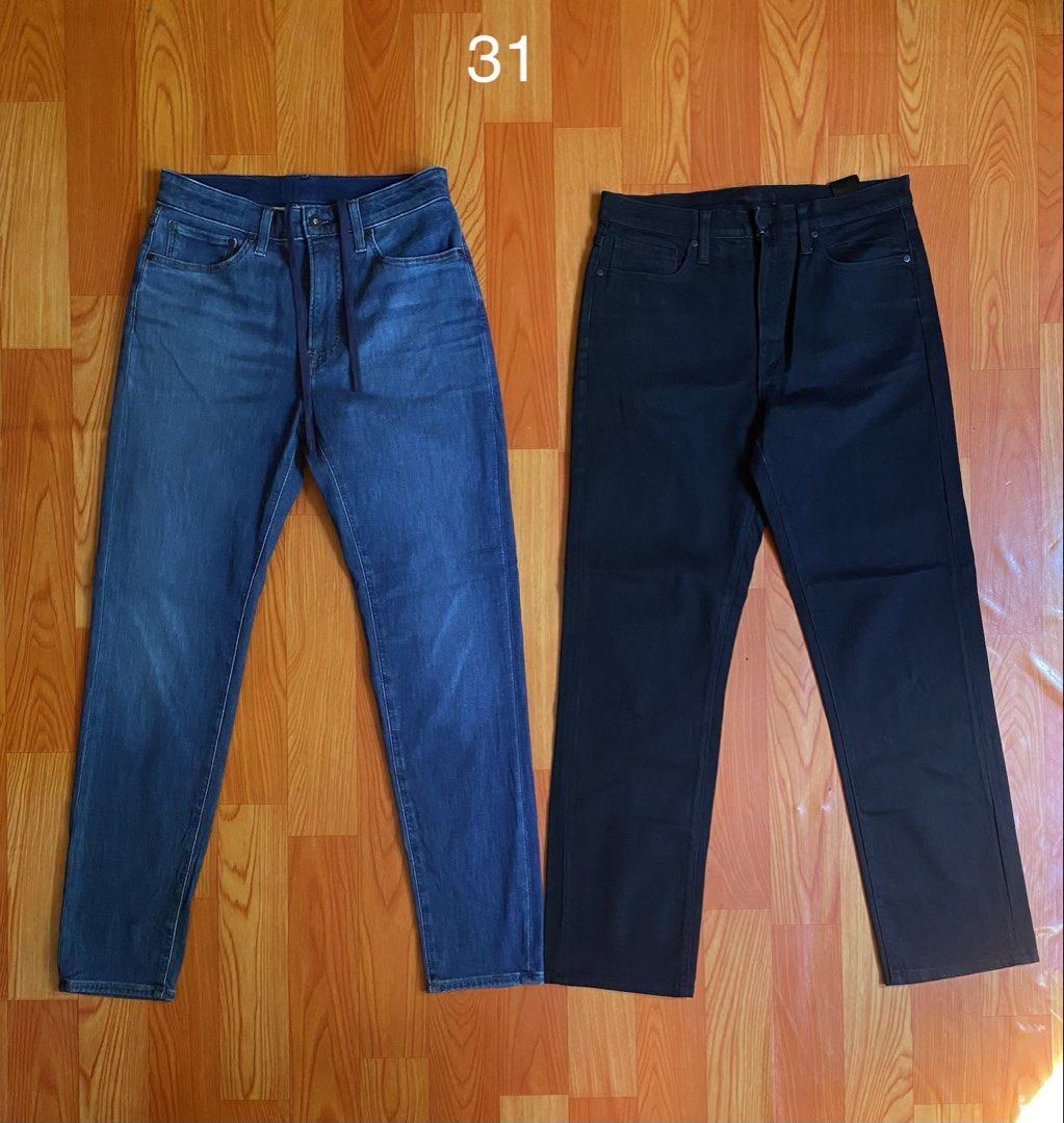 Uniqlo Jeans - Blue & Black (Category: Jeans) located in Cebu City. Submitted by monflor (Listing ID 1463218753, Image 1). Description: - Two pairs of Uniqlo jeans - One blue denim pair with drawstring waist - One black pair - Both appear to be straight leg cut - Essential basics for any wardrobe - Please check photos for detailed condition of each pair Size 28-31 Good condition No issues Price each 680.