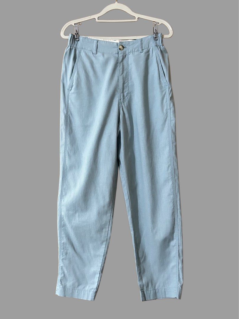 Uniqlo Linen Blend Pants Light Blue Size S (Category: Other Bottoms) located in Baguio. Submitted by tresmariascloset13 (Listing ID 1463220596, Image 1). Description: - Uniqlo light blue pants - Made with a comfortable linen blend fabric - Features an elasticated waistband at the back for a perfect fit - Includes two side pockets and two back pockets - Designed with a classic straight leg fit - Ideal for everyday casual wear.