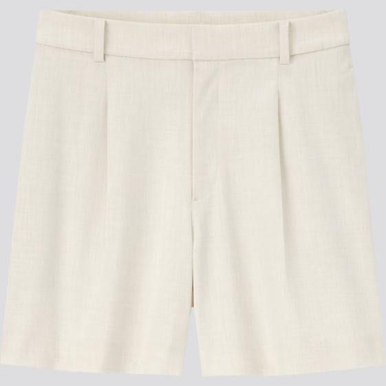 Uniqlo Smart Shorts in Off White Size Medium (Category: Shorts) located in Quezon City. Submitted by prebyflo (Listing ID 1463322309, Image 2). Description: ✨ Price already reduced from 580 Medium on tag 9/10 condition No issues.