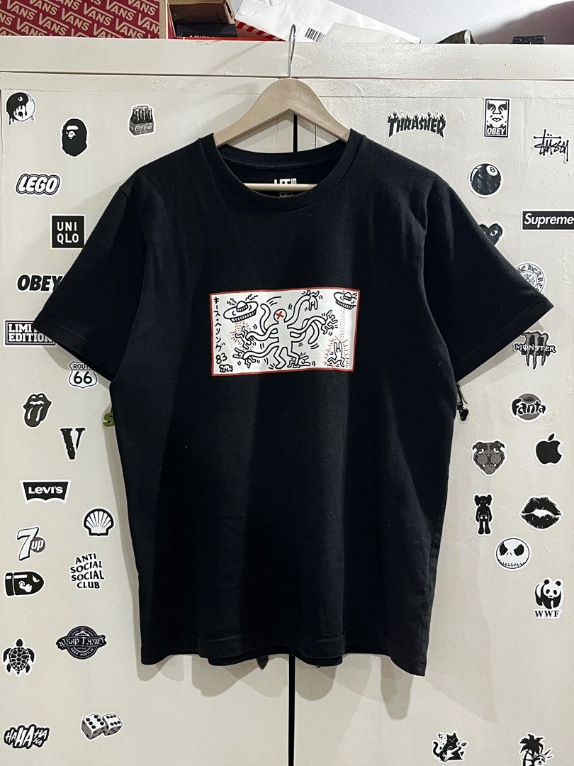 UNIQLO UT x Keith Haring Tee (Category: Tshirts & Polo Shirts ) located in Sindangan. Submitted by grand.swift.thrifty (Listing ID 1463257844, Image 1). Description: Elevate your streetwear rotation with this authentic Uniqlo UT x Keith Haring collaborative graphic tee. Rendered in a versatile classic black colorway, this piece showcases Haring’s unmistakable vintage pop-art aesthetics on the front chest graphic. Crafted from comfortable 100% cot
