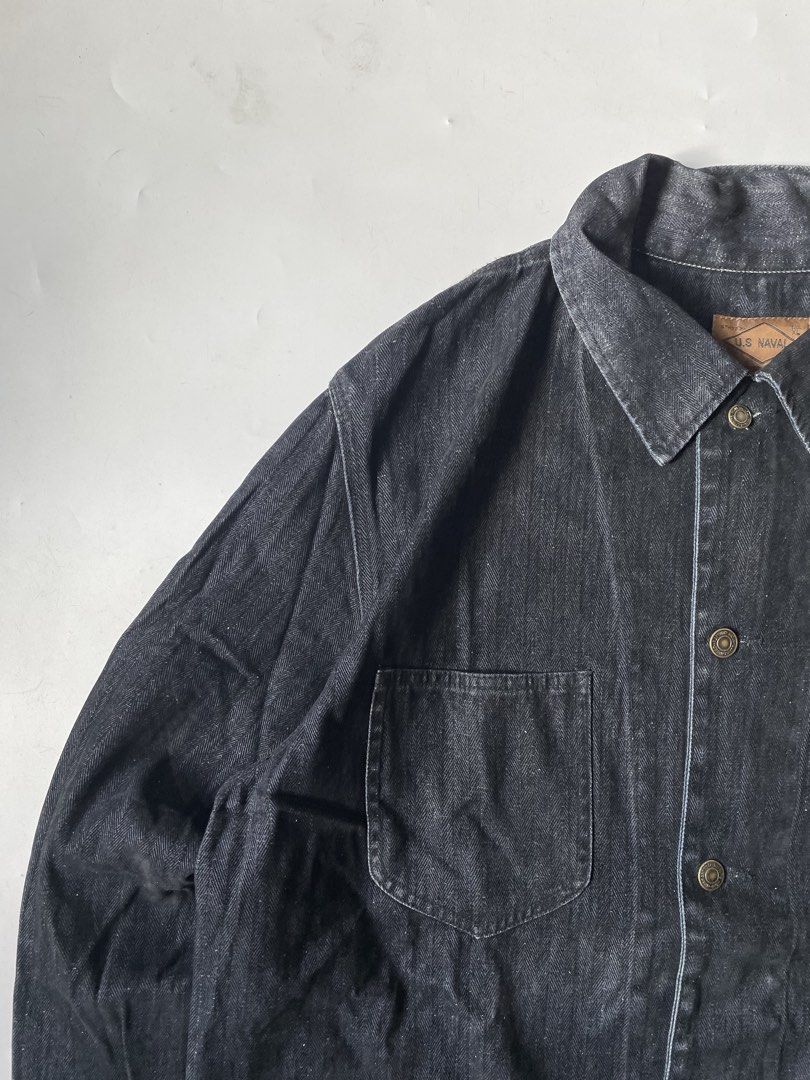US NAVALS chore jacket (Category: Coats, Jackets and Outerwear) located in Baguio. Submitted by chronicles_cache (Listing ID 1463265426, Image 3). Description: Condition: Great Size tagged: XL Width: 23.5 Length: 31 Shoulder: 20 Sleeve: 24.