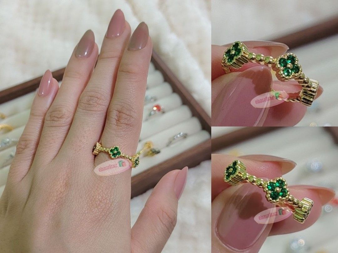 VCA Emerald gold plated clover bubble ring (Category: Rings) located in Basista. Submitted by einasellsxz (Listing ID 1463227440, Image 1). Description: .