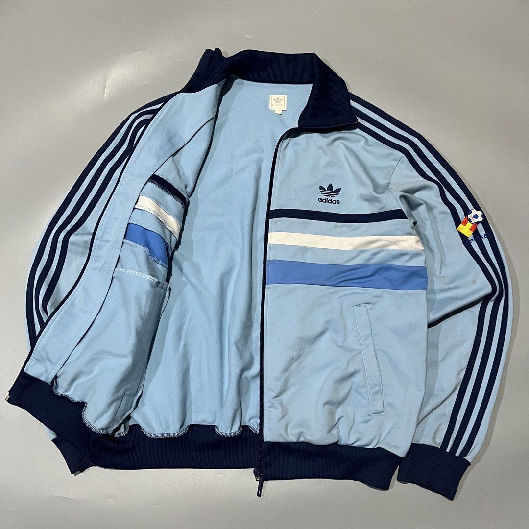 Vintage Adidas Spanish Track Jacket (Category: Coats, Jackets and Outerwear) located in Manila. Submitted by tnerb_buynsell1 (Listing ID 1463261654, Image 2). Description: Large on tag Excellent condition Color rate 9.5/10 Need wash .