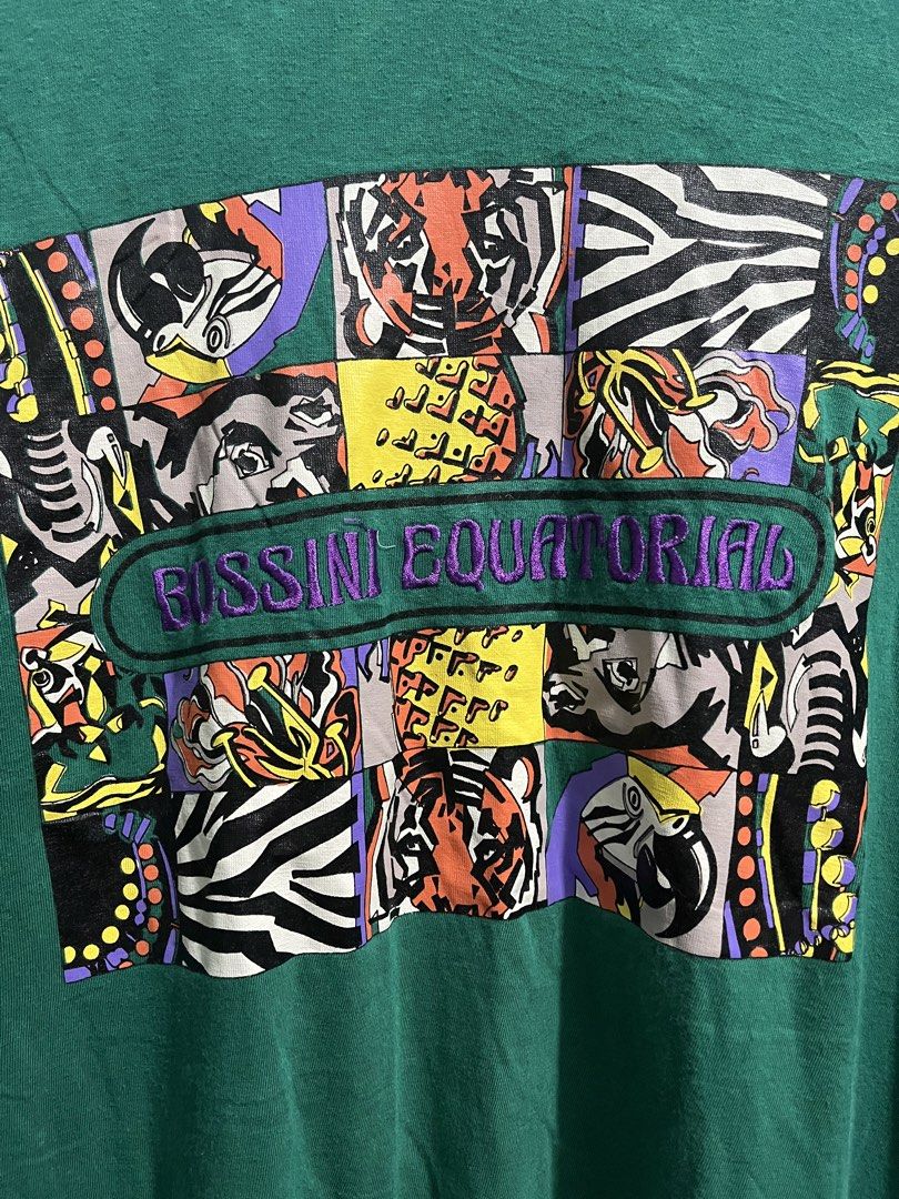 Vintage Bossini T Shirt (Category: Tshirts & Polo Shirts ) located in Manila. Submitted by mkjah (Listing ID 1463271544, Image 3). Description: Vintage 90s Bossini Equatorial Graphic Tshirt Size: medium tag (W) 22 (L) 25.5 (Sh) 23 (S) 8 Color may vary due to lighting Ready to wear 🧼 Price 350 plus shipping Please manage your expectations before placing your order. There may be slight differences in color between the actual product and photos pos