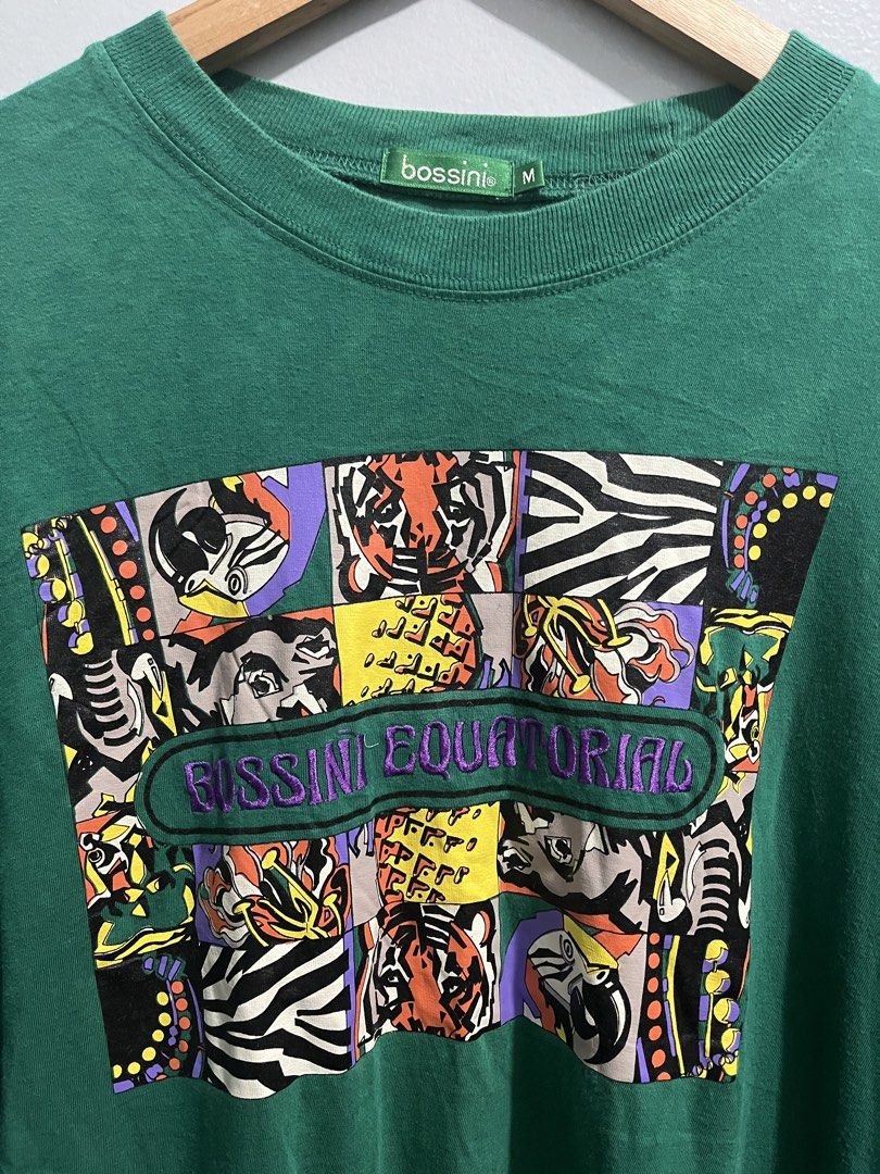 Vintage Bossini T Shirt (Category: Tshirts & Polo Shirts ) located in Manila. Submitted by mkjah (Listing ID 1463271544, Image 2). Description: Vintage 90s Bossini Equatorial Graphic Tshirt Size: medium tag (W) 22 (L) 25.5 (Sh) 23 (S) 8 Color may vary due to lighting Ready to wear 🧼 Price 350 plus shipping Please manage your expectations before placing your order. There may be slight differences in color between the actual product and photos pos