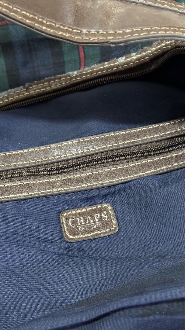 Vintage ch*ps plaid shoulder bag (Category: Shoulder Bags) located in Manila. Submitted by paulovenegaskalakal2020 (Listing ID 1463174159, Image 3). Description: For sale! Kalakal Vintage Ch*ps plaid shoulder bag 1990's to 2000's WOMENS Small to Medium 15-16 width x 12 length inches Sides- 4 inches Slices/holes, loose stitch Crack leather Minimal fade Stain Sign of usage Good MINE 1,889 +sf.
