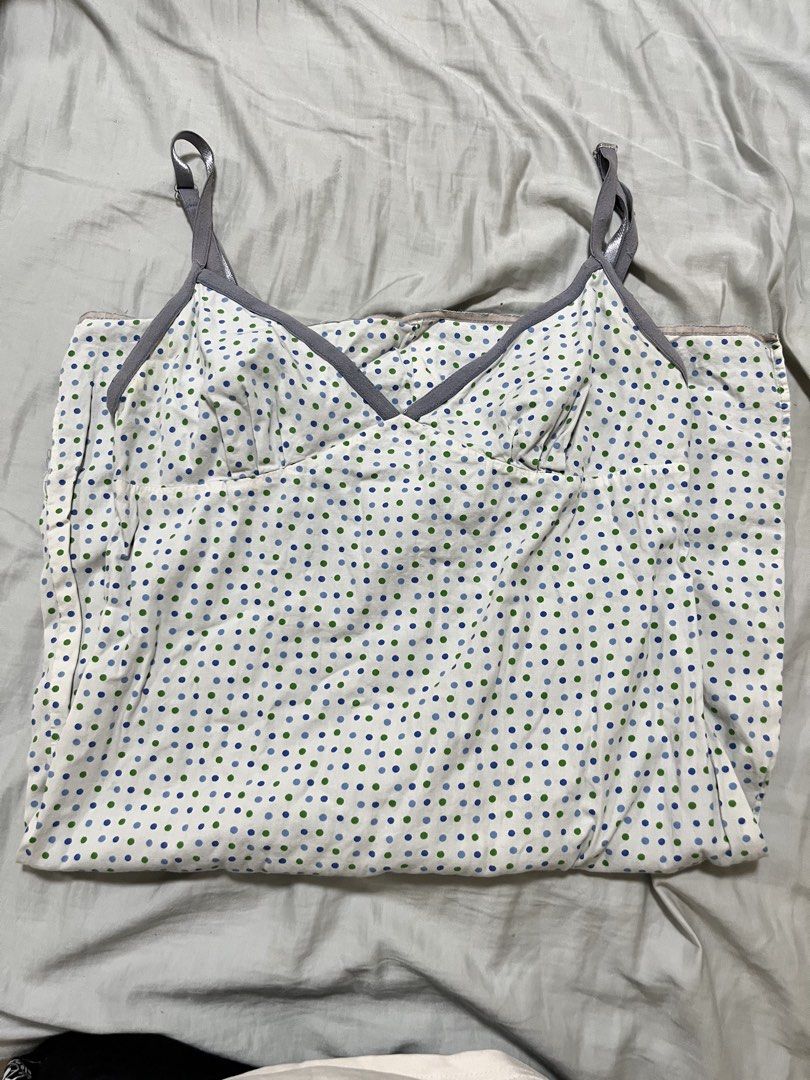 Vintage Roxy Polka Dot Mini Dress with Adjustable Straps (Category: Dresses) located in Makati City. Submitted by diannecheryl (Listing ID 1463178895, Image 1). Description: - Cute white mini dress - Straps are stretched out! Otherwise no flaws - Blue and green polka dot pattern - Roxy brand - Size S - Adjustable grey straps - Zipper closure at the back - Ideal for casual wear or lounging.