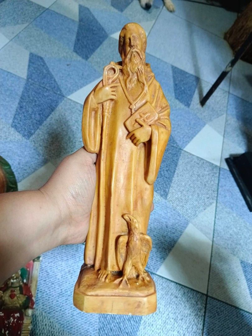 Vintage Saint Benedict (Category: Everything Else Others) located in Mandaluyong City. Submitted by theforgottentreasures (Listing ID 1463321464, Image 2). Description: 1800 pesos! 📌 Vintage Saint Benedict 12 inches made of resin what you see is what you get.