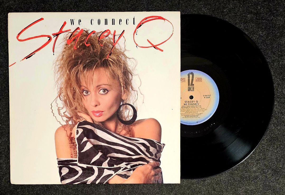 [Vinyl 12"] Stacey Q – We Connect (Category: Vinyls) located in Cainta. Submitted by bunnygod (Listing ID 1463144643, Image 3). Description: US pressed, 1986 Atlantic – 0-86757 📀 VG+ 📂 EX 🎶 Hi-NRG A1 We Connect (European Mix) 7:30 B1 We Connect (Dance Radio Edit) 5:05 B2 We Connect (Instrumental/Safari Mix) 5:25.