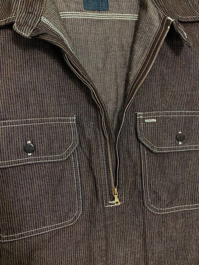VISVIM ICT OVERPASS STRIPED L/S SHIRT (Category: Formal Shirts) located in Cavite. Submitted by ___layern0ne (Listing ID 1463264088, Image 3). Description: About the product: • Visvim ICT Overpass Striped L/S shirt with thick cotton-linen stripe fabric, brass half-zip collar, red I.C.T chest embroidery, and vintage fabric paneled cuffs • Ideal for cooler seasons, pair with jeans or chinos for versatile rare ICT styling • Concealed Bandana Trim: T