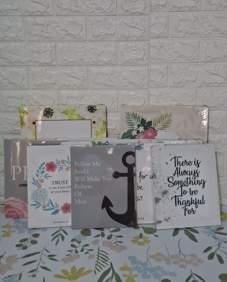 ✨ Wall Art Canvas Panels – 13 Pieces ✨ (Category: Wall Decor) located in Taguig. Submitted by authprelovedonlineshop1 (Listing ID 1463267951, Image 1). Description: ### ✨ Wall Art Canvas Panels – 13 Pieces ✨ - **13 pcs canvas wall art panels** - Motivational quotes & **Biblical Scriptures** 🙏 - **All sealed / brand new** - Perfect for home décor, office, or as a meaningful gift - **Price: ₱2,488** **Beautiful and inspiring pieces to add positivi