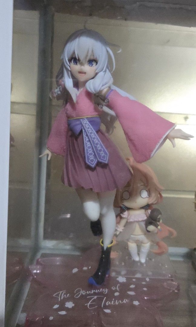 Wandering Witch: Elaina Coreful Figure (Category: Figurines & Statues) located in Manila. Submitted by joaquincru77725 (Listing ID 1463179533, Image 2). Description: Elaina Figures 1900 for Both Kimono Version Only 1000 Original Version Only 1000 Both BIB, well kept on glass container.