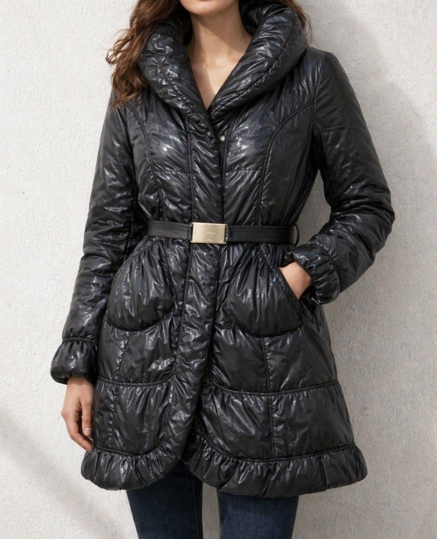 Weekend MaxMara puffer coat (Category: Coats, Jackets and Outerwear) located in Baguio. Submitted by luxeloom099 (Listing ID 1463195847, Image 1). Description: Weekend MaxMara Heavy Padded Jacket ​Stay warm in style with this chic, high-sheen Weekend MaxMara padded jacket. Featuring heavy insulation, a plush shawl collar, feminine ruffled trim at the cuffs and hem, and a cinch-waist belt with a metallic buckle lightweight to wear, but heavily pad