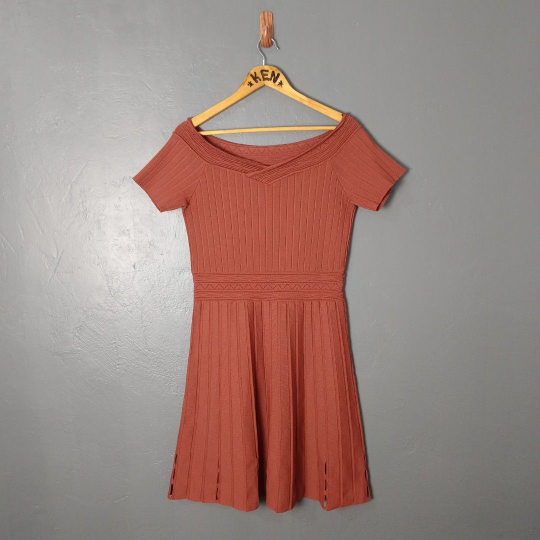 Women's - Sandro Paris (Category: Dresses) located in Bacolod City. Submitted by drop.ph (Listing ID 1463181966, Image 2). Description: Sandro Paris Lottie Off-Shoulder Knit Dress *Stretchable *Size L - 16-18x24.5 *Excellent *No Flaws *Price: 1,500php *Add SF if outside Bacolod City .