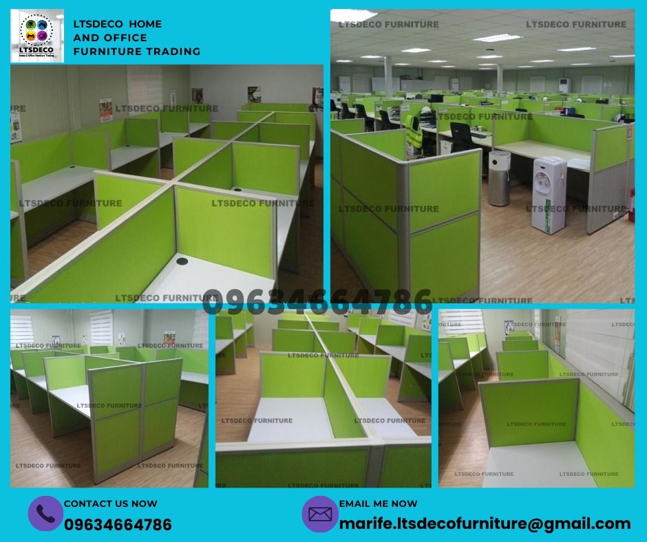 workstation table modular office partition furnitures (Category: Office Furniture & Fixtures) located in Quezon City. Submitted by ltsdecofurniture (Listing ID 1463122763, Image 1). Description: 👉Are you looking for WORKSTATION, MODULAR CUBICLES OFFICE PARTITION, and OFFICE FURNITURE SUPPLIER? LTSDECO Furniture, is direct supplier, manufacturer, and trusted provider of high quality, affordable and durable modular office divider partition, home a